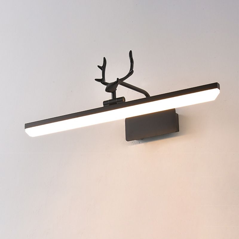 Edge Vintage Antlers Mirror Front Vanity Metal LED Wall Lamp