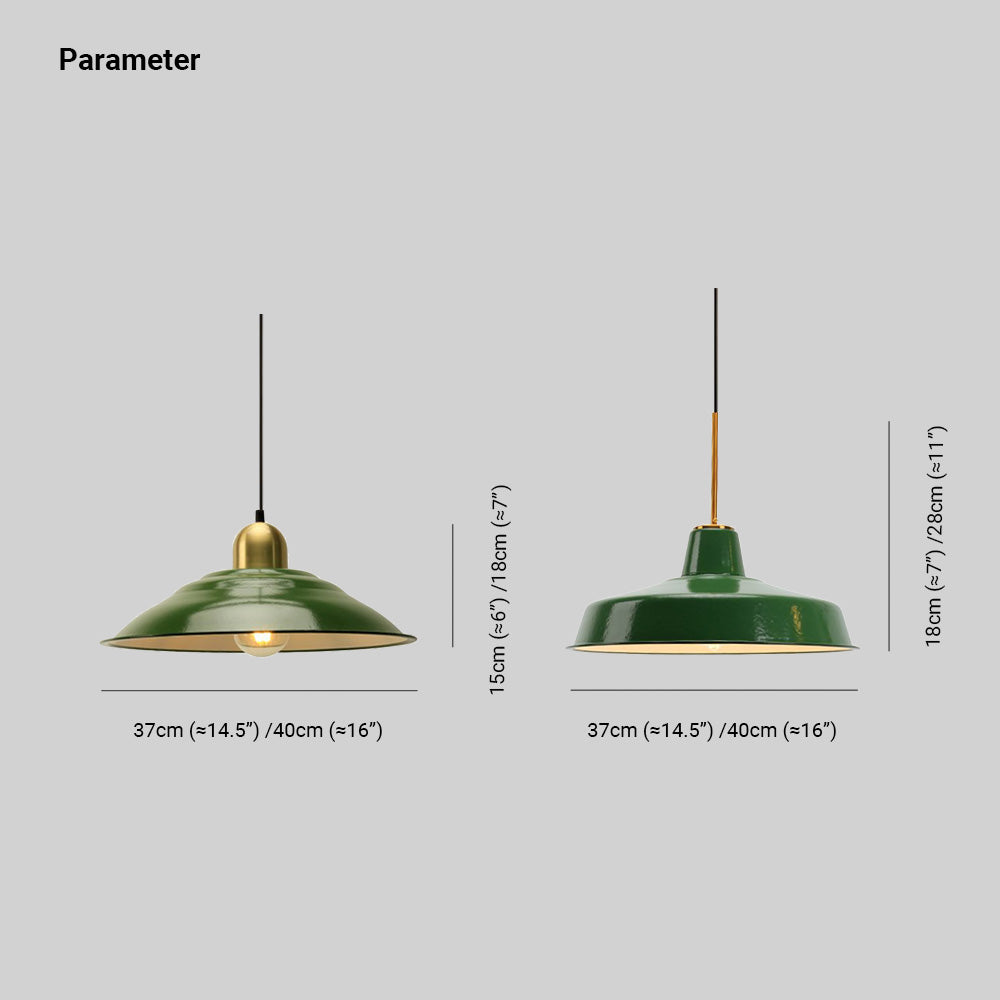 Cairns Vintage Metal Arched Pendant Light, Green