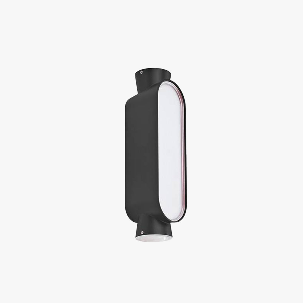 Pena Minimalist Up/Down Acrylic Outdoor Wall Lamp, Black/White