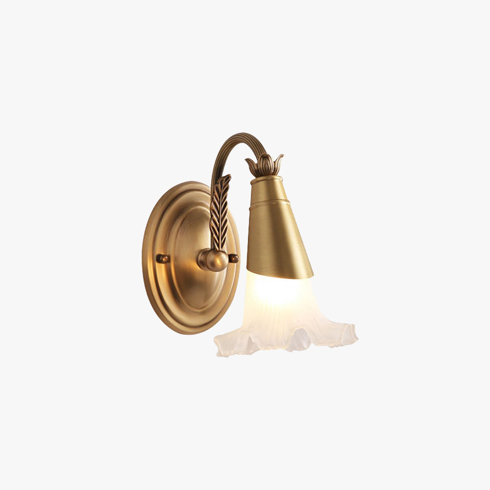 Félicie Nordique Retro Flower Metal/Glass Wall Lamp, Gold