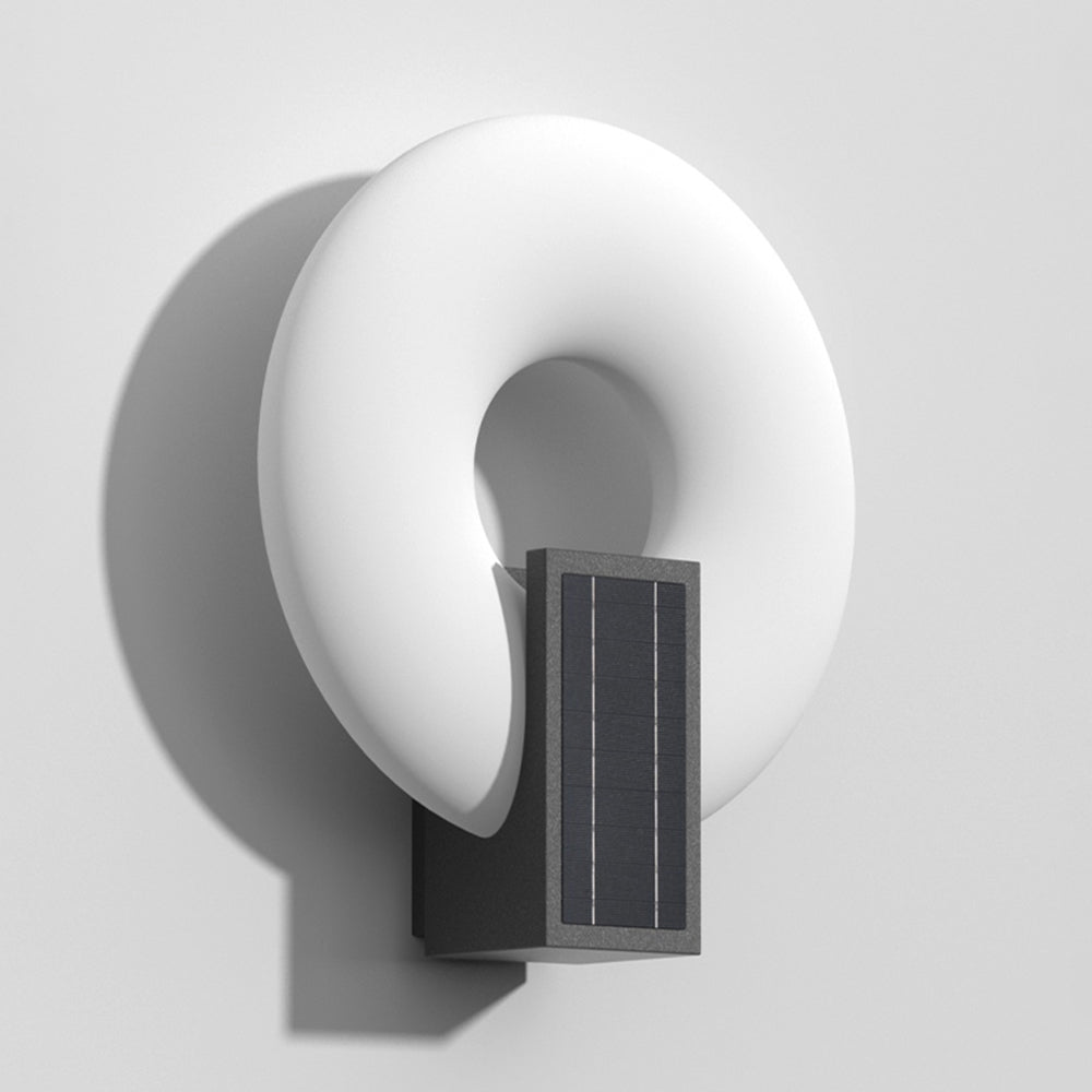 Isaac Modern Metal/Acrylic Solar Waterproof Outdoor Wall Lamp, Black/White