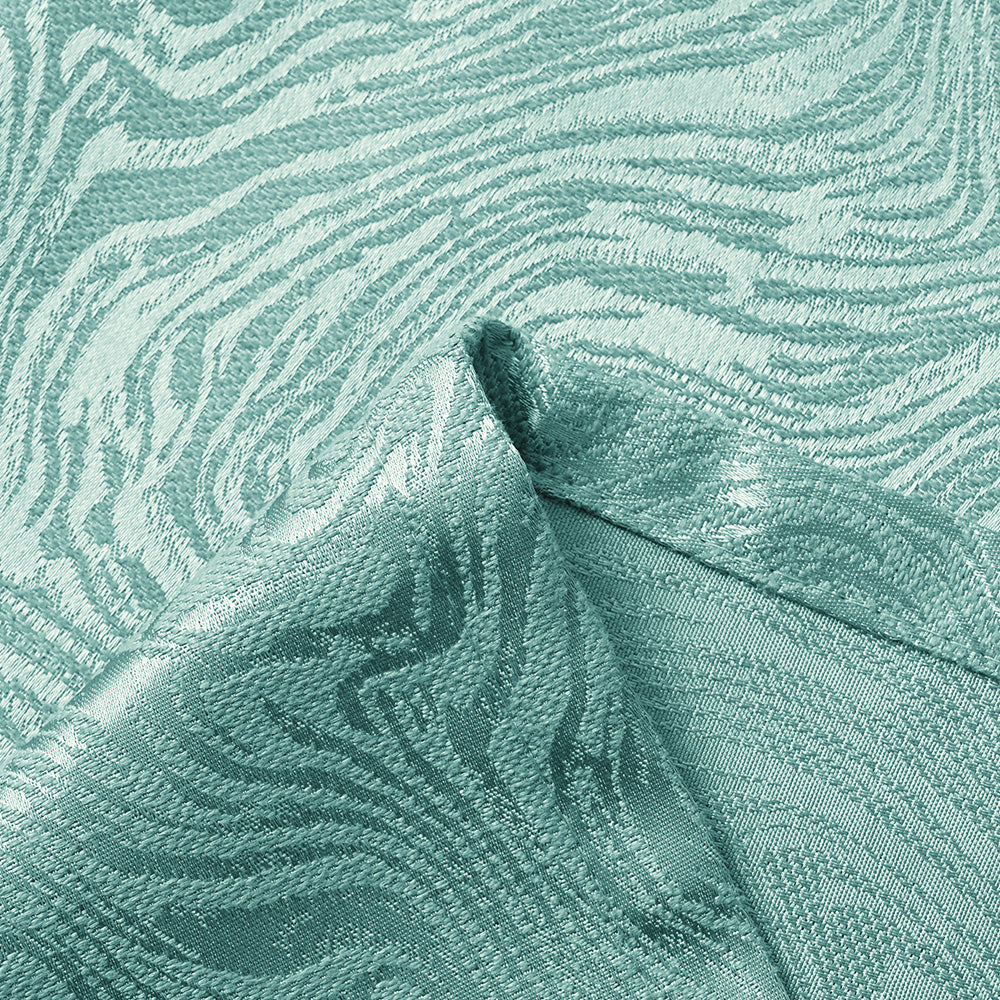 Modern Blackout Curtains Waves Textured, Gray/Blue/Green, Living Room