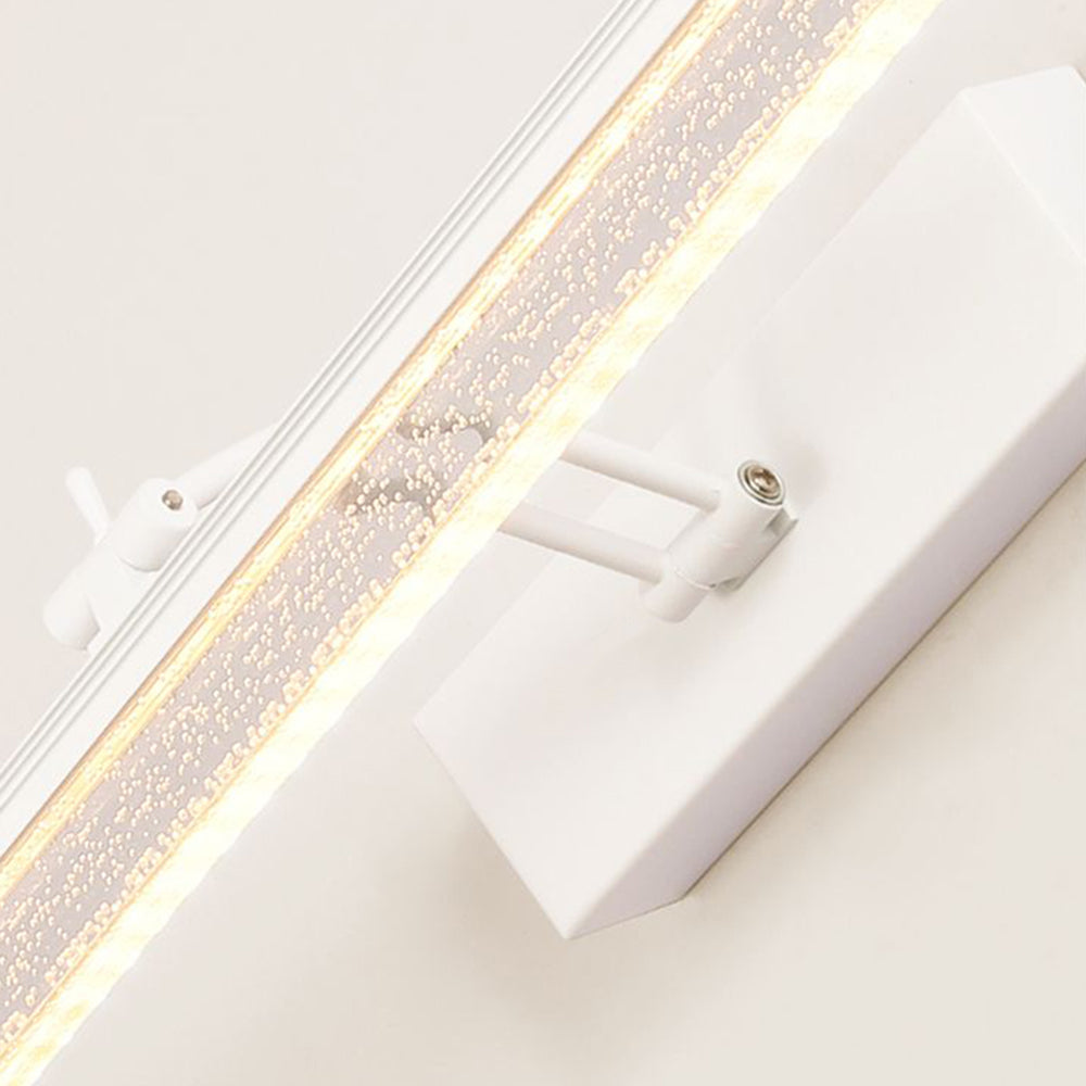 Edge Minimalist Linear Metal/Acrylic Mirror Front Vanity Wall Lamp, Black/White/Silver