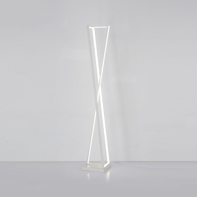 Edge Linear Triangle Floor Lamp, Metal, Black/White