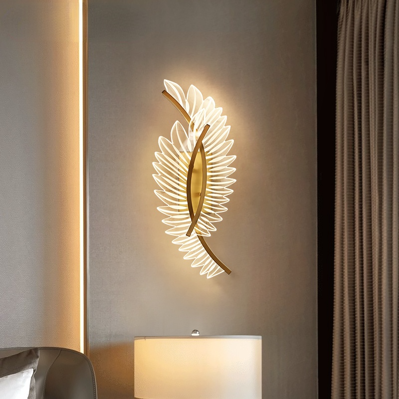 Kristy Modern Crystal Wall Lamp Gold Wings Design Sconce for Bedroom