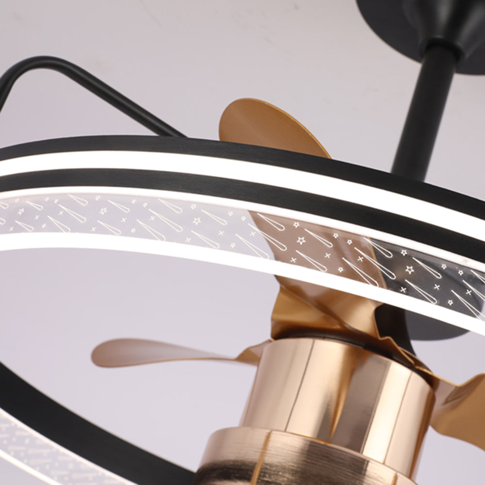 Kelley Ceiling Fan with Light, 2 Style, Aluminium & Metal, 24''