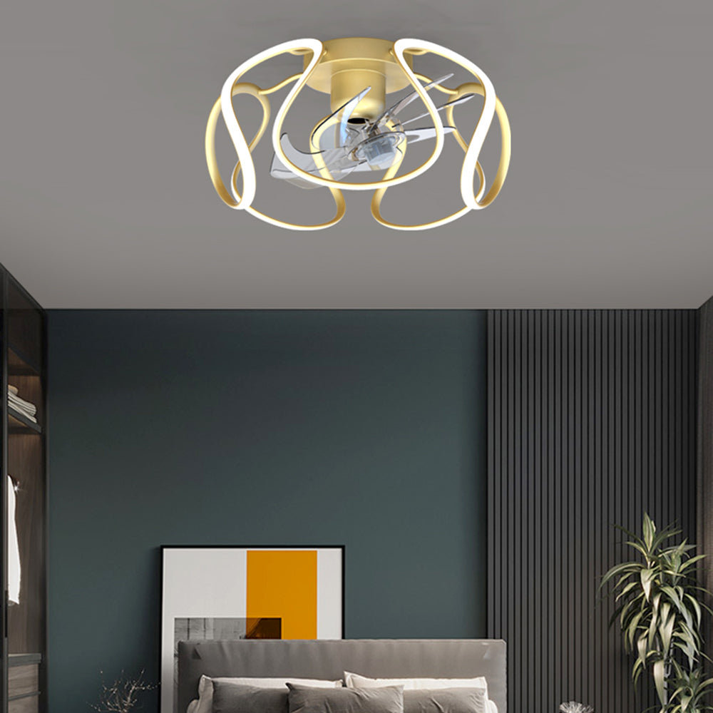 Lacey Gold Flush Mount Ceiling Fan with Light, 20''