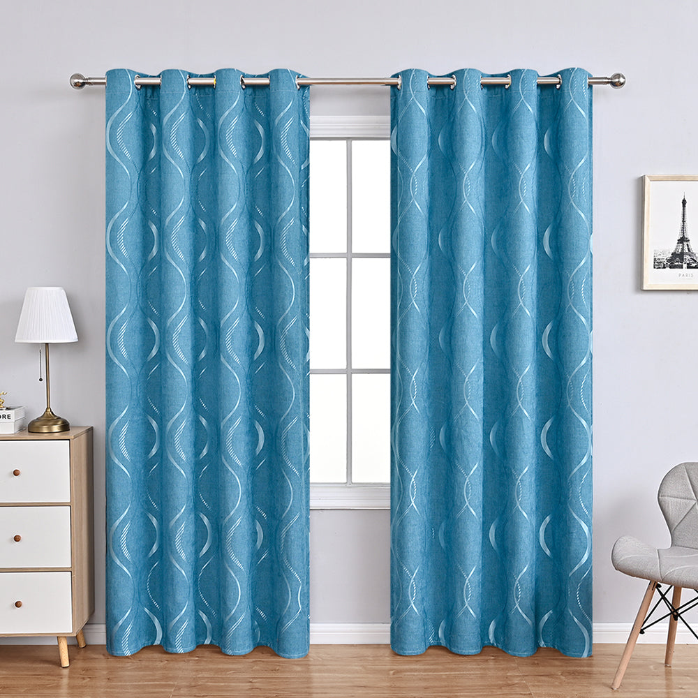 Modern Chenille Eight-Character Flower Thermal Blackout Curtain