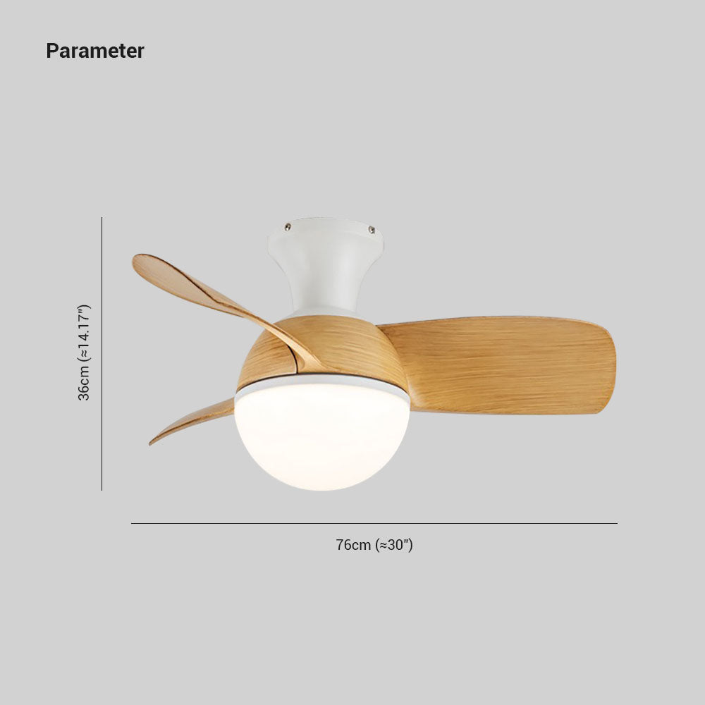 Morandi 3-Blade Basic Ceiling Fan with Light, 3 Color, 30''