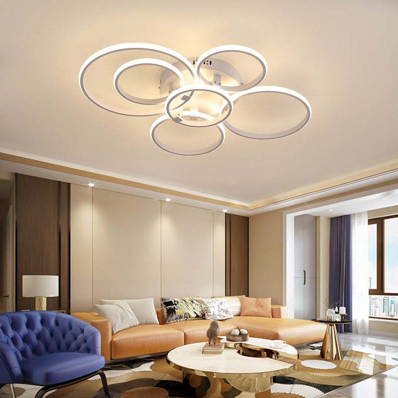 Lacey LED Ceiling Light Circle Ring, Black & White