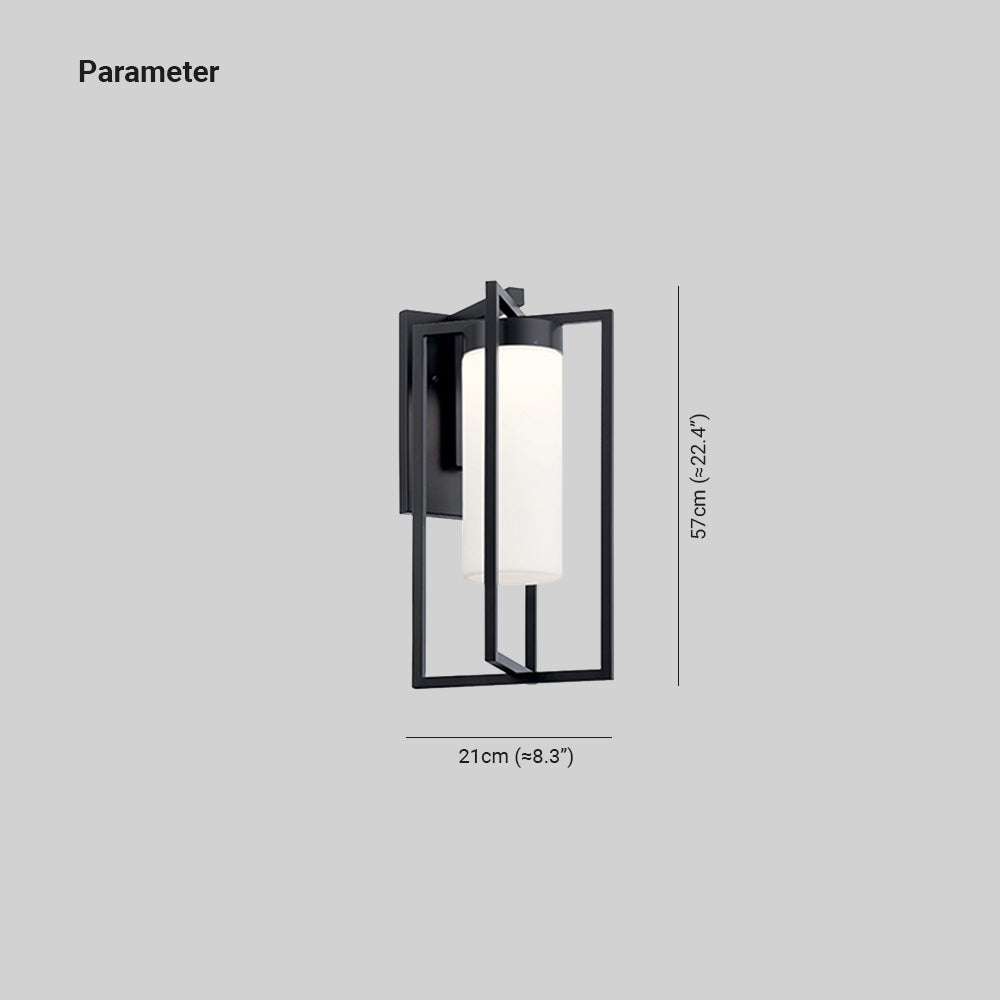 Orr Designer Rectangular Metal Outdoor Wall Lamp, Black