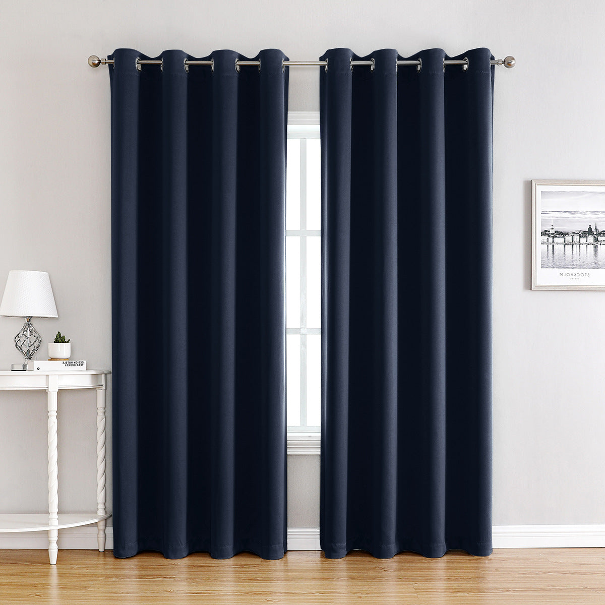 Modern Solid Color Simple Polyester Blackout Curtain