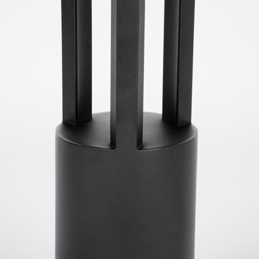 Pena Modern Cylindrical Hollow Outdoor Path Light, Black