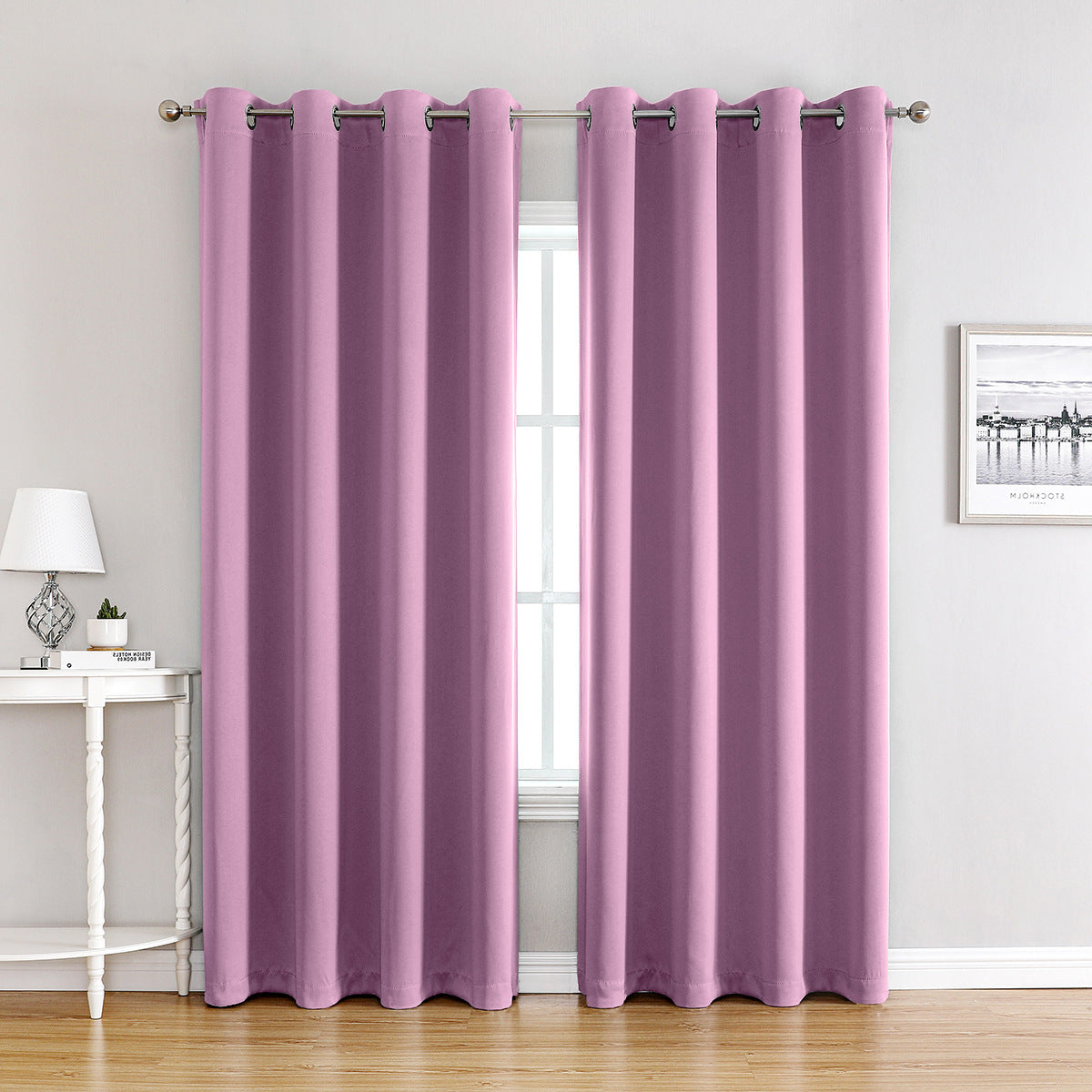 Modern Solid Color Simple Polyester Blackout Curtain