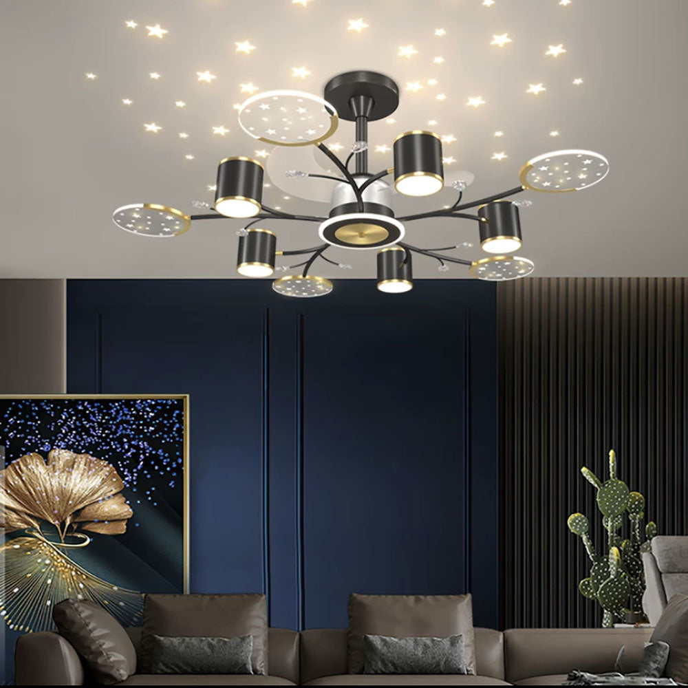 Madina Ceiling Fan with Light, 6/8/10/12 Heads, 39.3''