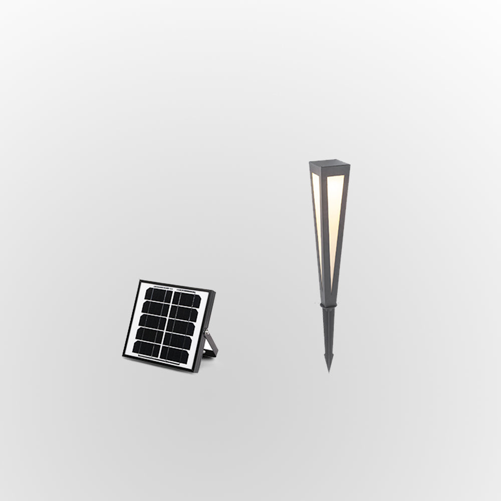 Cole Modern Trigonal Linear Solar Outdoor Path Light, Black