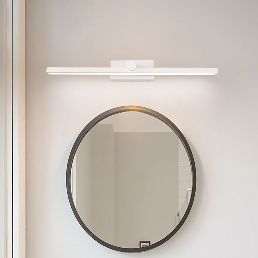 Leigh Nordic LinearMetal Mirror Front Vanity Wall Lamp, White