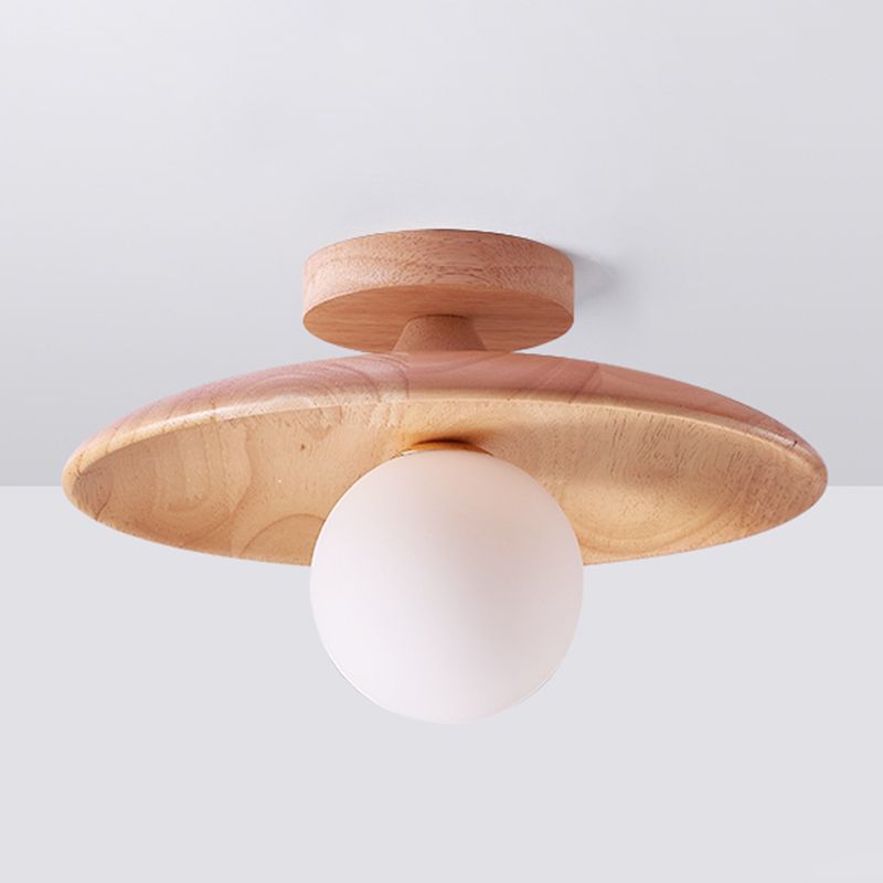 Carins Flush Mount Ceiling Light, Natural/Walnut