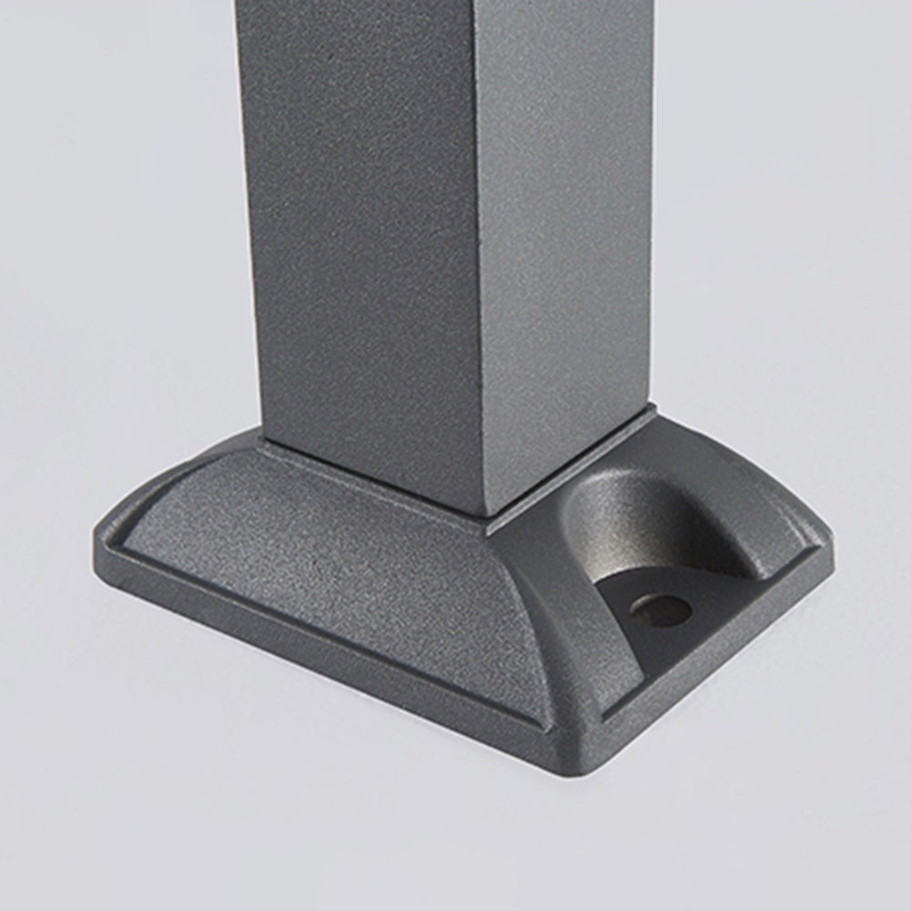 Pena Modern Rectangular Column Solar Outdoor Path Light, Black
