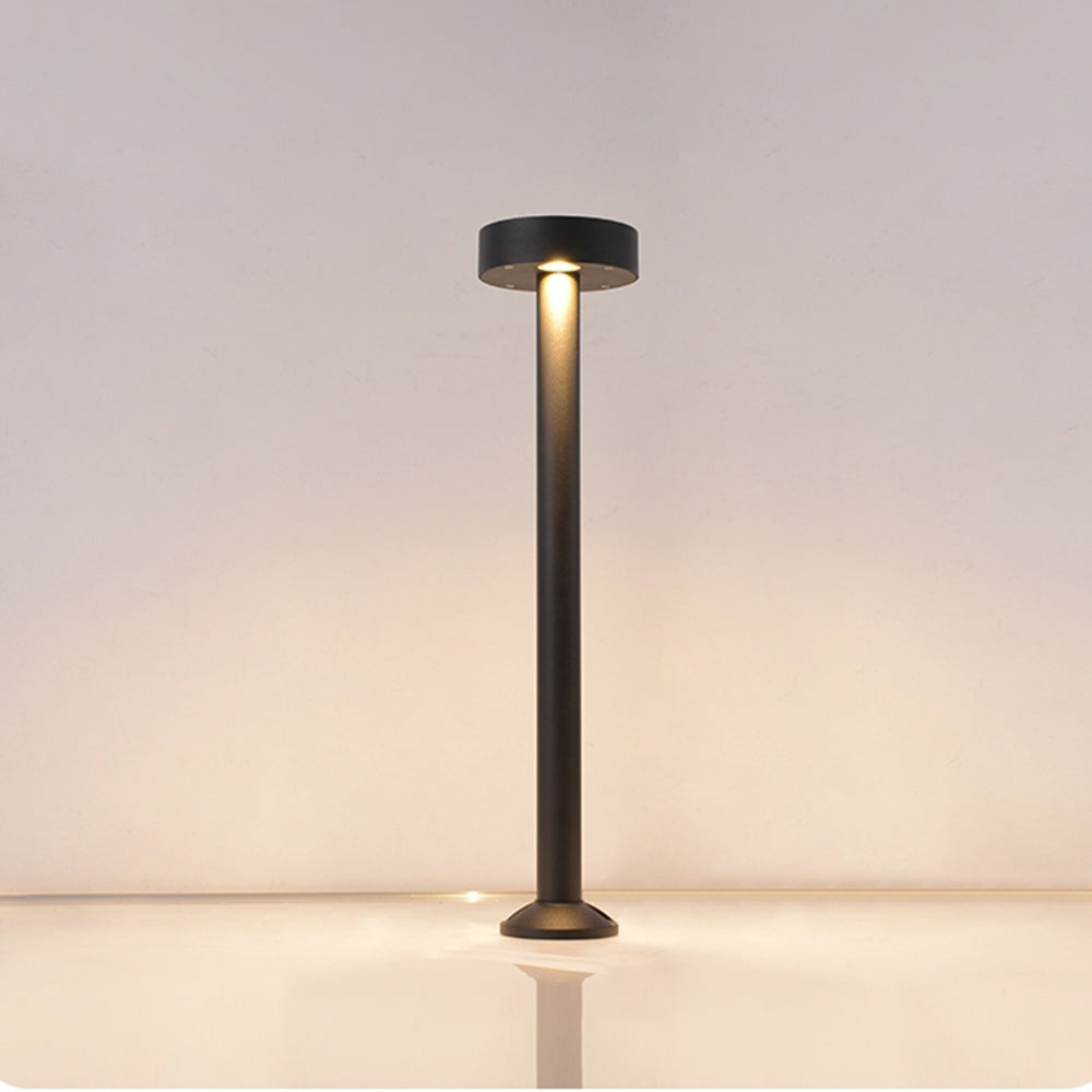 Pena Modern Metal Frisbee Shaped Lampholder Outdoor Path Light, Black