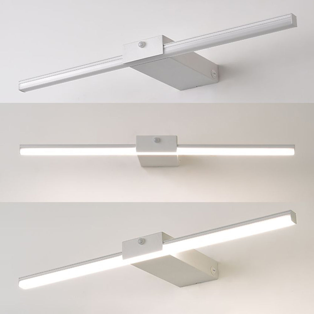 Edge Minimalist Linear Metal Wall Lamp, Black/White, Bathroom