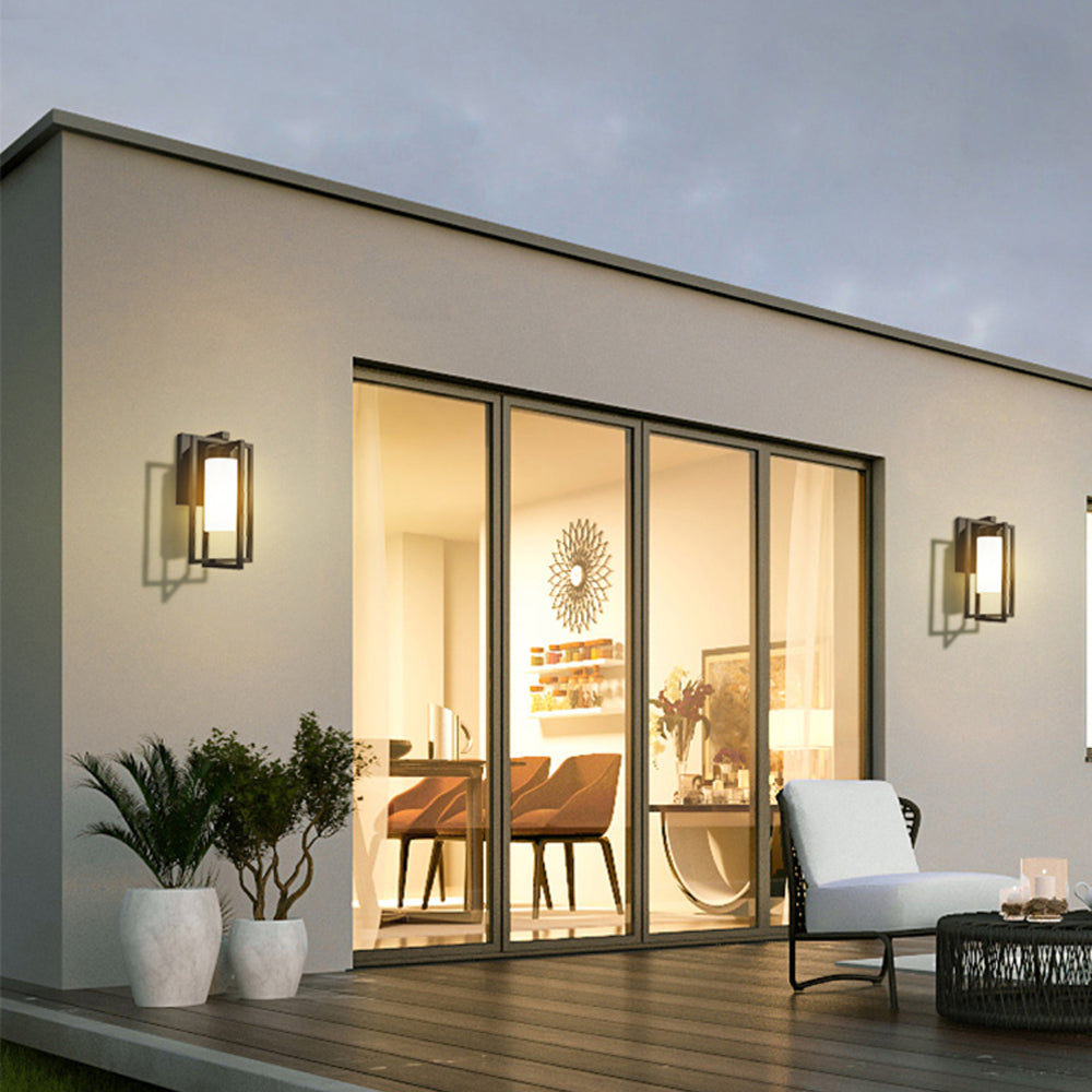 Orr Designer Rectangular Metal Outdoor Wall Lamp, Black