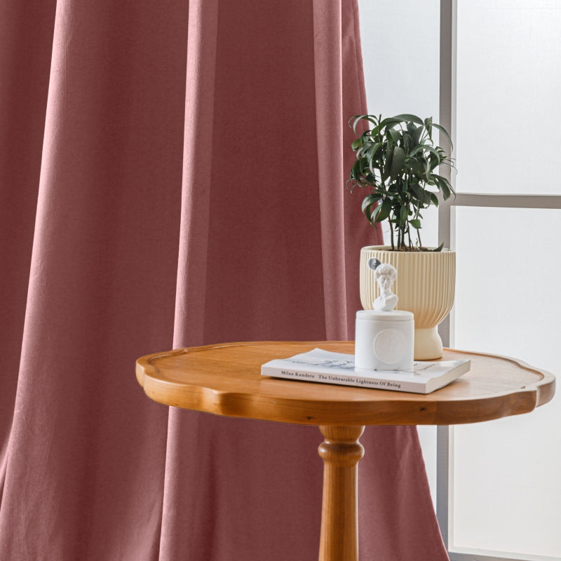 Modern Solid Blackout Flannel 63/84/95 Inches Long Curtains, 5 Colors