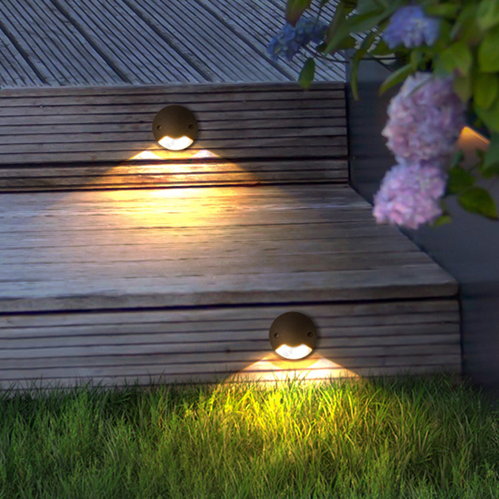 Pena Metal Cylindrical Outdoor Step/Deck Light, Black