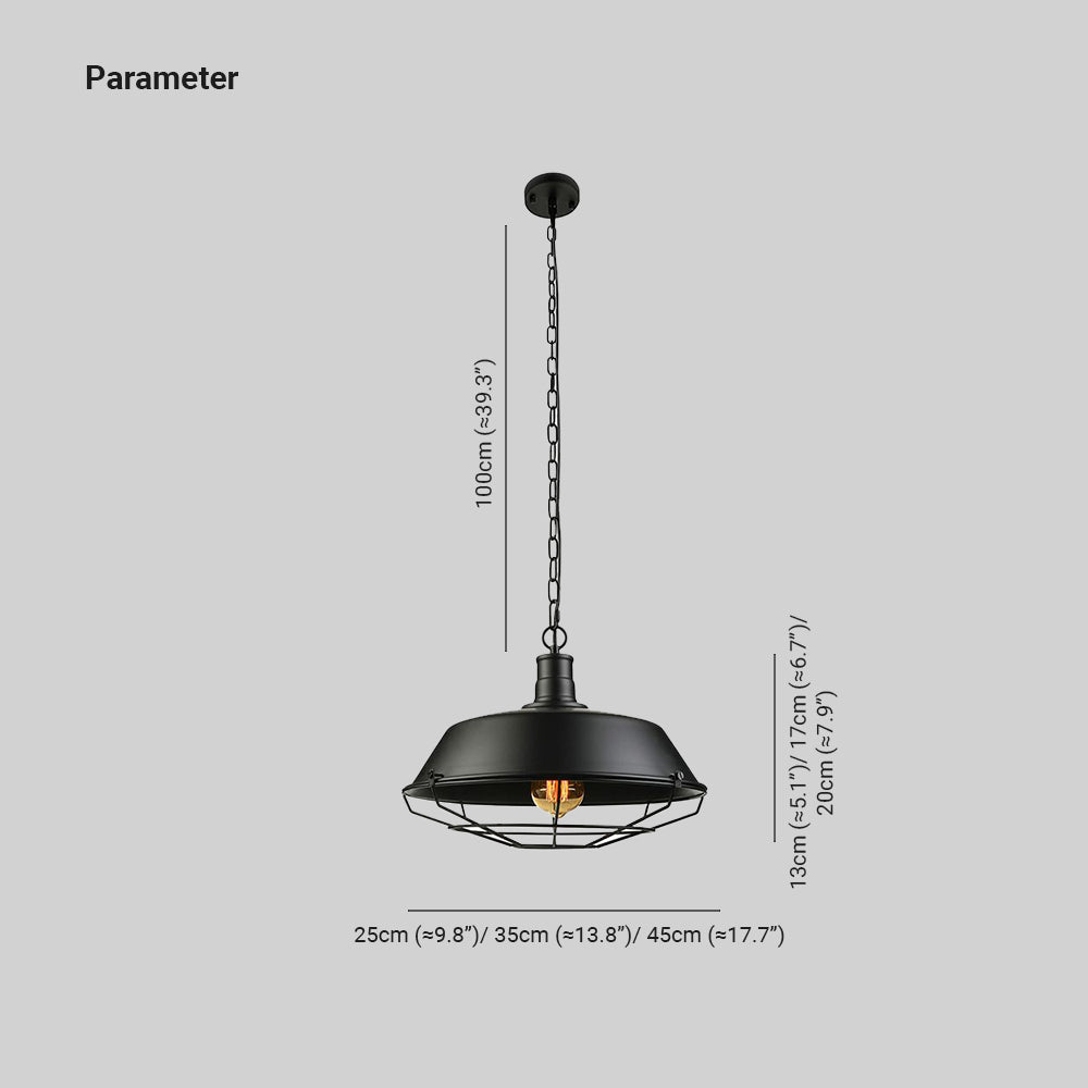 Alessio Farmhouse Swag Barn Pendant Light, Black