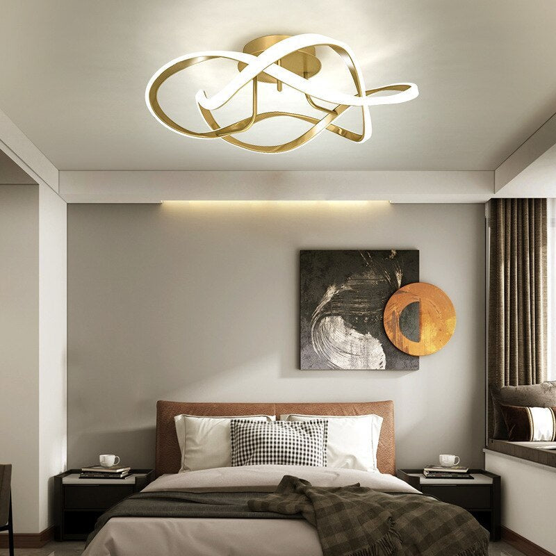 Louise Modern Geometric Metal/Acrylic Ceiling Light, Bedroom