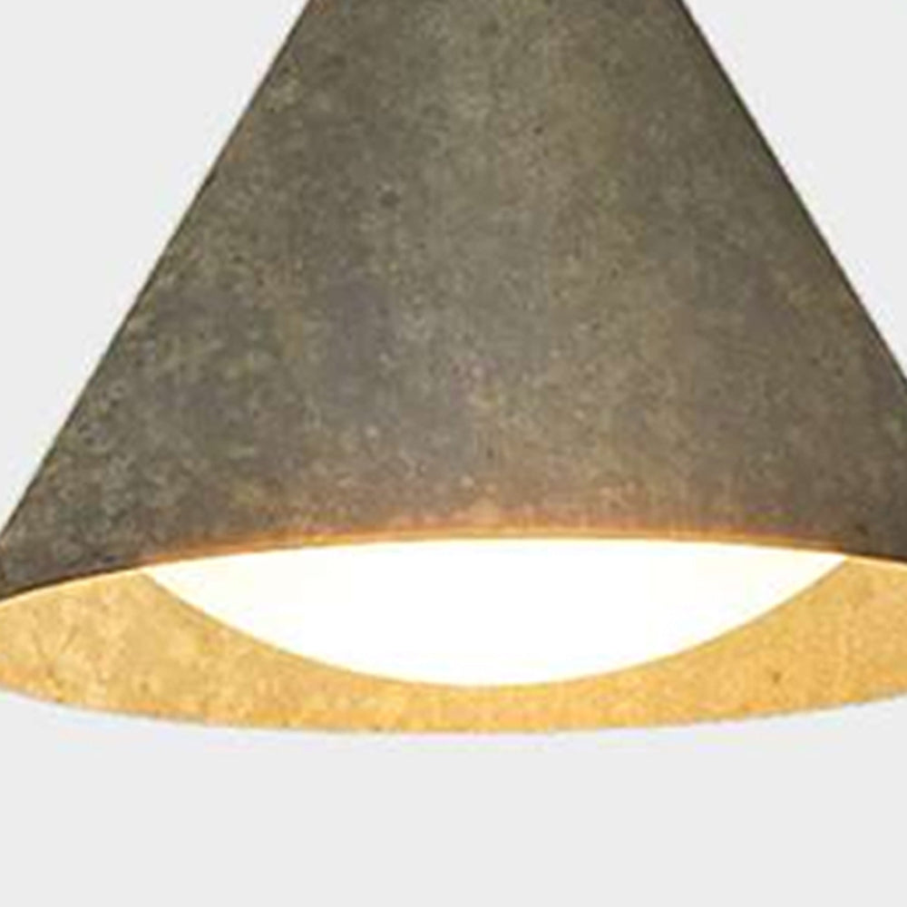 Carins Modern Minimalist Cone Metal Outdoor Waterproof Wall Lamp，Black/Gold