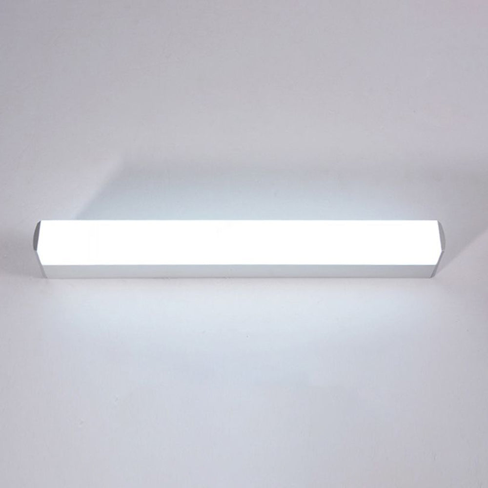 Leigh Modern Rectangular Acrylic Mirror Front Vanity Wall Lamp, White
