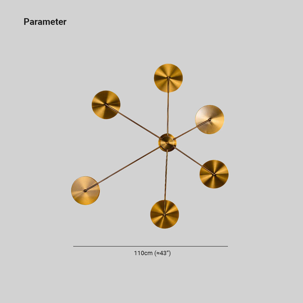 Leigh Modern Round Sputnik Shape Metal Wall Lamp, Gold
