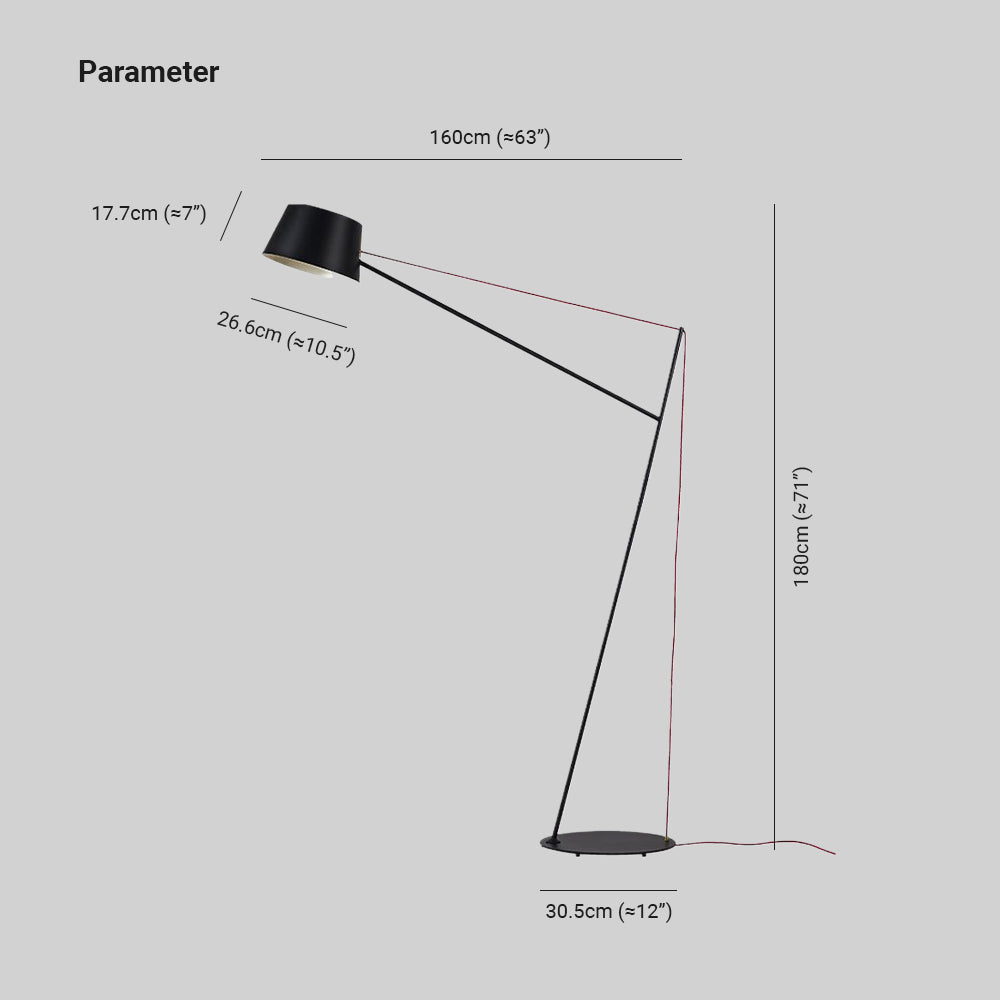 Salgado Modern Arc Linear Metal Floor Lamp, Black