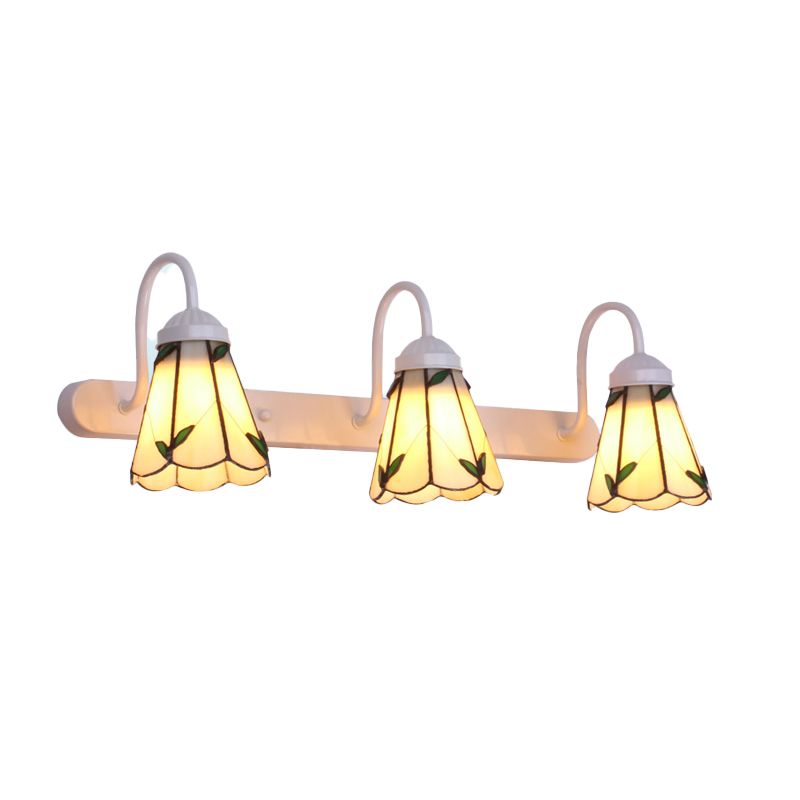 Baxter Vintage Flower Shaped Metal&Glass Bedroom Wall Lamps, Black/White/Blue