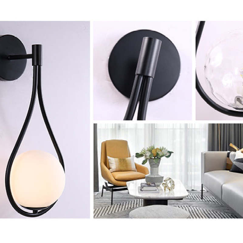 Valentina Nordic Creative Minimalist Water Drop Glass Gold Wall Lamp
