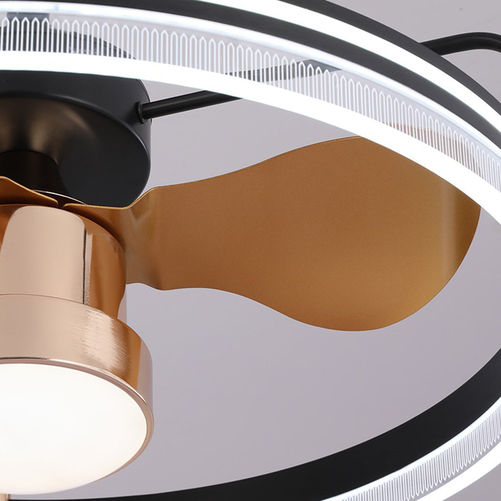 Kelley Ceiling Fan with Light, 2 Style, Aluminium & Metal, 24''