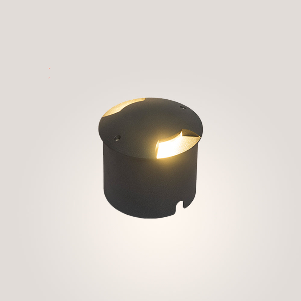 Pena Metal Cylindrical Outdoor Step/Deck Light, Black